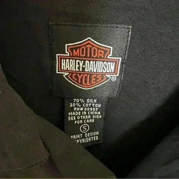 Harley Davidson Hawaii Christmas Santa Biker Button Shirt-Small - Picture 5 of 5